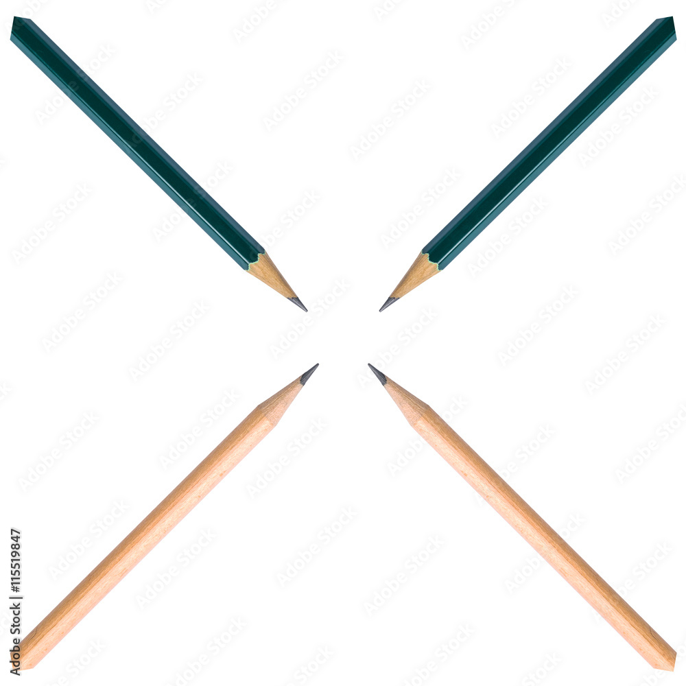 Group of wooden pencils isolated on white background. Group of wooden pencils isolated on white background.