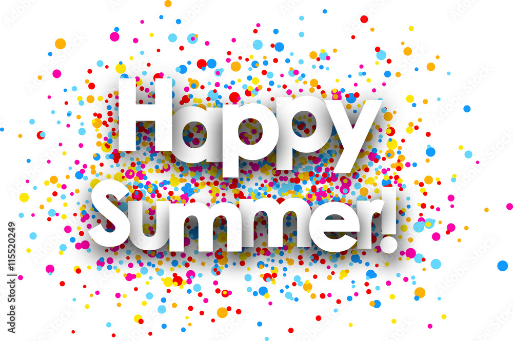 Obraz premium Happy summer paper card.
