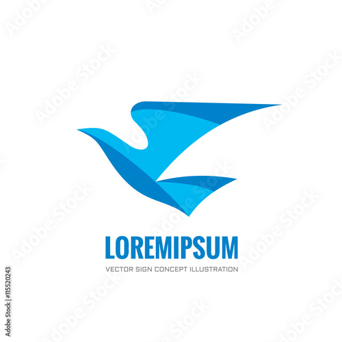 Bird - vector logo concept illustration. Dove creative abstract sign. Design element.