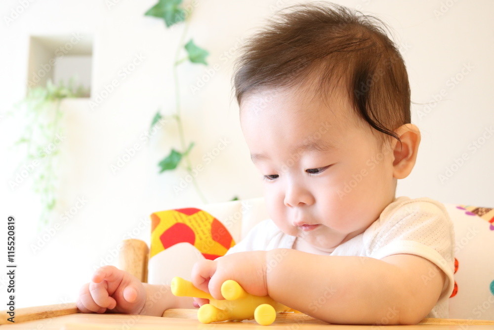 おもちゃで遊ぶ赤ちゃん おもちゃで遊ぶ赤ちゃん