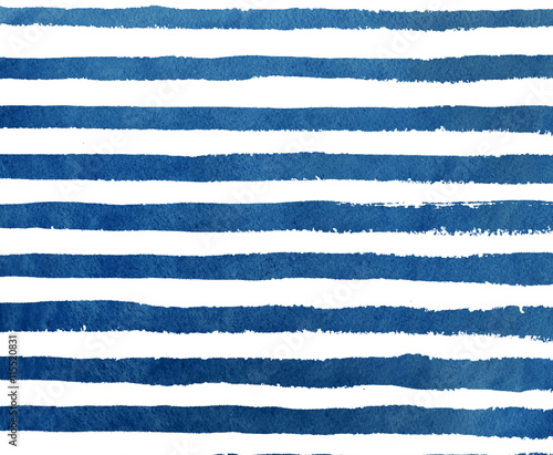 Watercolor dark blue stripe grunge pattern.