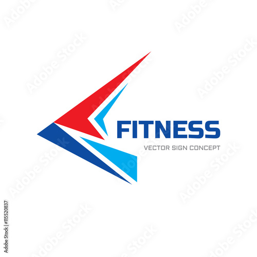 Fitness sport - vector logo concept illustration. Abstraction shape sign. Stylized geometric bird wing. Delivery symbol. Design element. Free Download Fitness sport - vector logo concept illustration. Abstraction shape sign. Stylized geometric bird wing. Delivery symbol. Design element. - GFXLoad