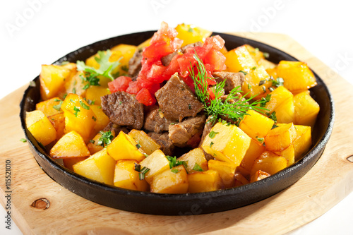 Pan Fried Potatoes with Meat