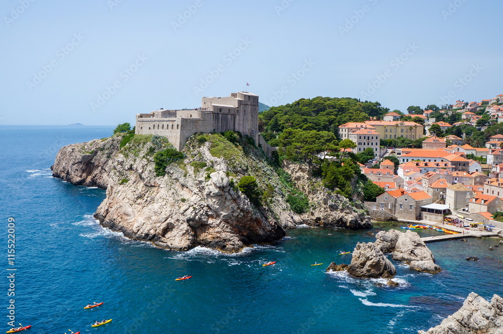 Dubrovnik, Croatia, view at the old town and fortress