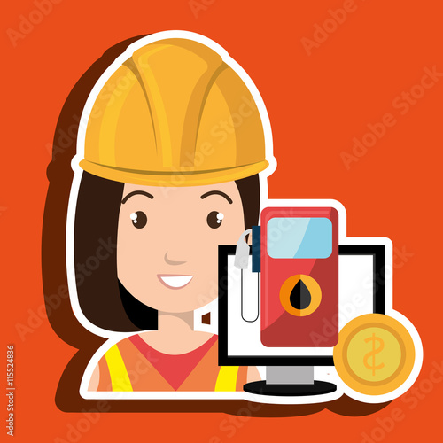 oil worker person isolated icon design, vector illustration  graphic 
