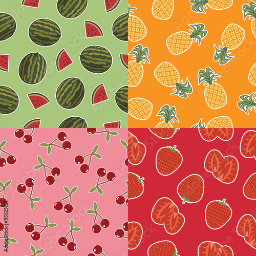Fototapeta Naklejka Na Ścianę i Meble -  seamless fruit patterns