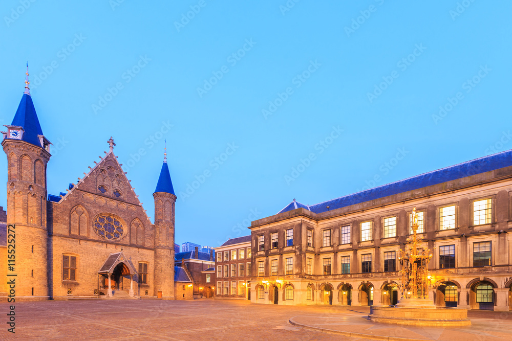 Gothic facade of Ridderzaal in Binnenhof, Hague