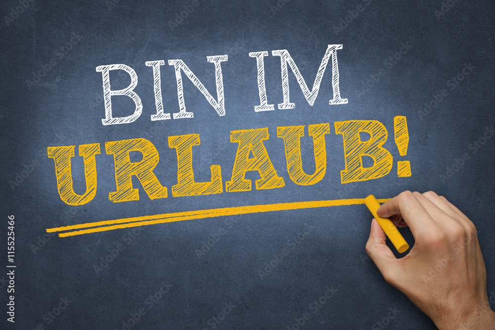 Tafel Ferien Bin im Urlaub Stock Photo Adobe Stock