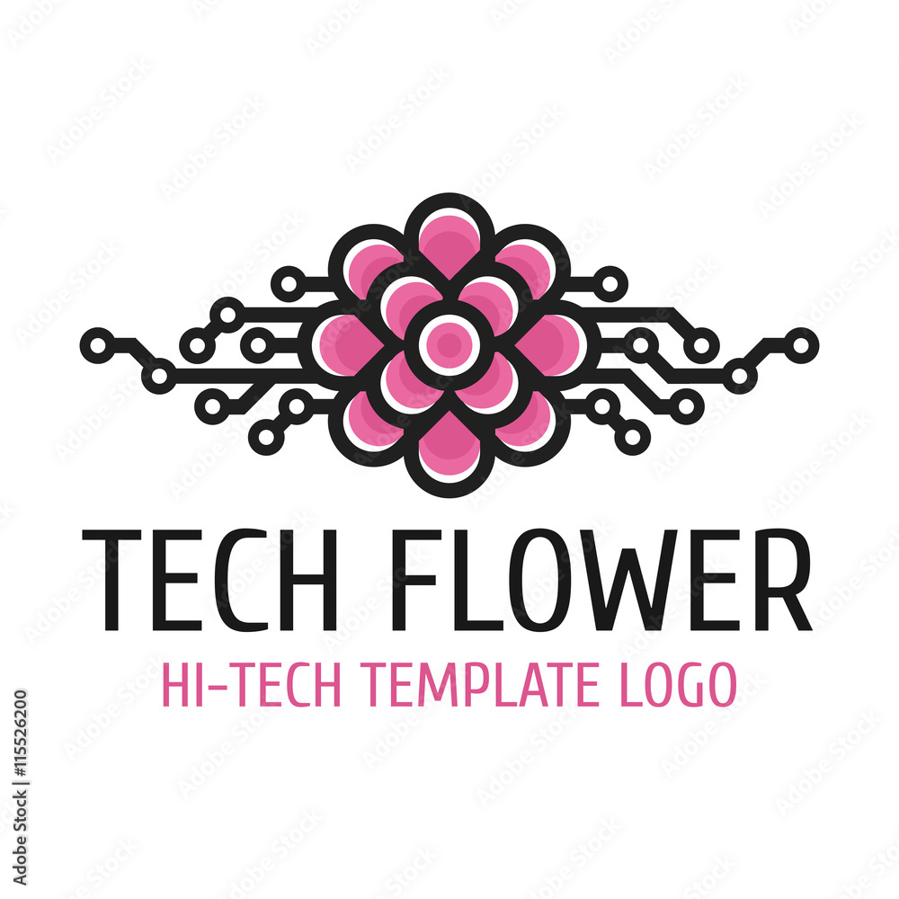 Tech flower template logo Tech flower template logo