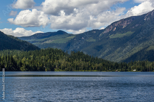 Beautiful Three Valley Lake in the mountains