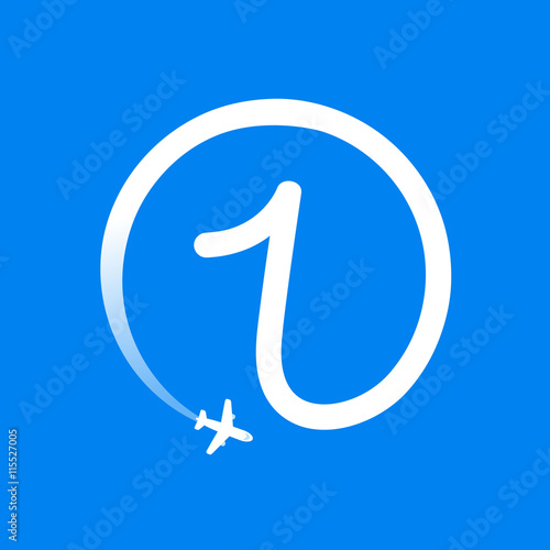 Number one logo with airline and plane.