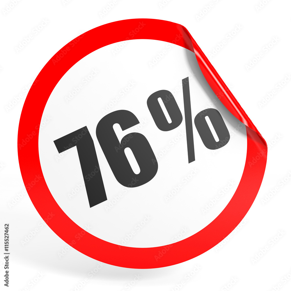 Discount 76 percent off. 3D illustration. Discount 76 percent off. 3D illustration.