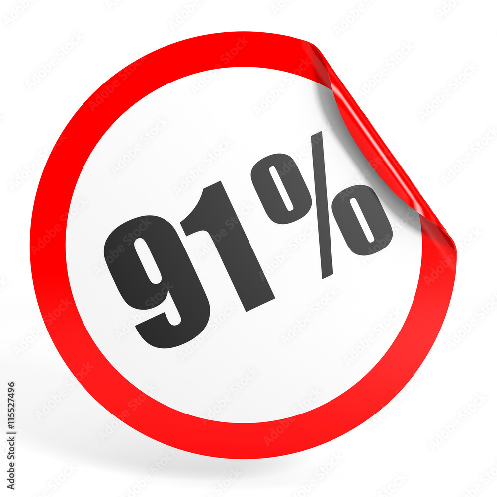 Discount 91 percent off. 3D illustration. Discount 91 percent off. 3D illustration.