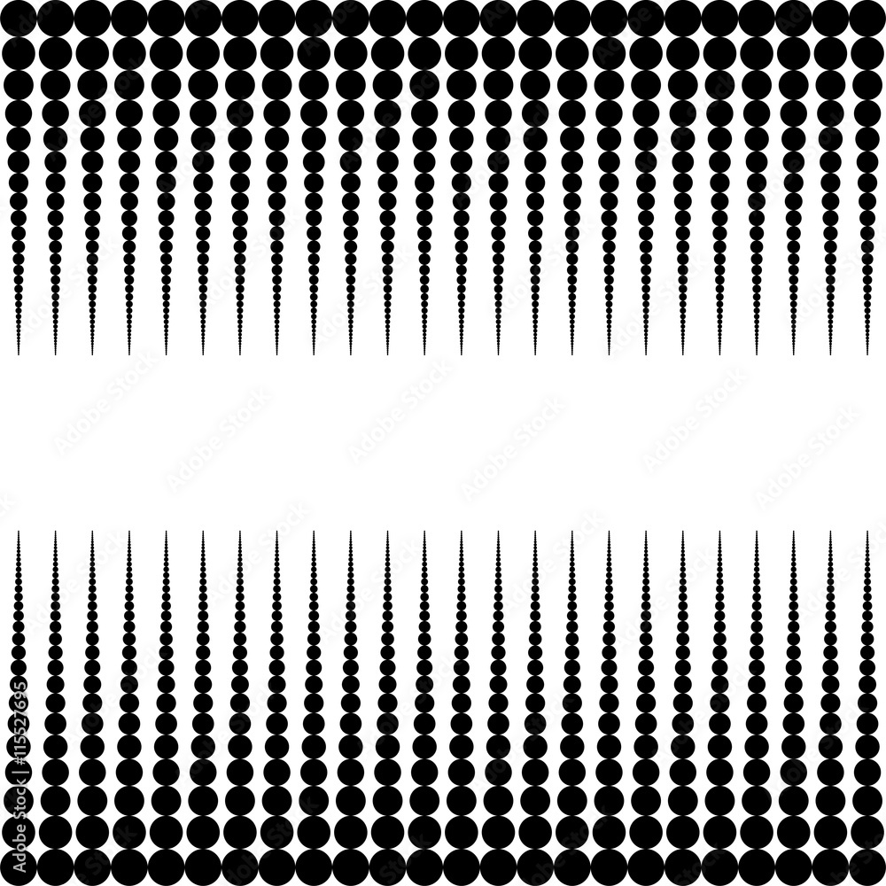 Vector halftone rounds. White rounds on black background Vector halftone rounds. White rounds on black background