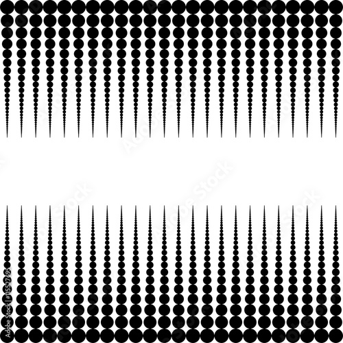 Vector halftone rounds. White rounds on black background