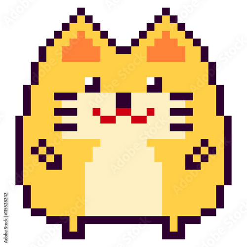 illustration design pixel art cat