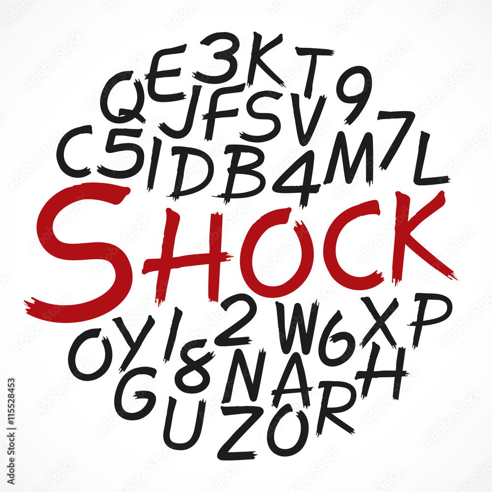 Abstract alphabet set. Letters from A-Z and number 0-9. Abstract alphabet set. Letters from A-Z and number 0-9.