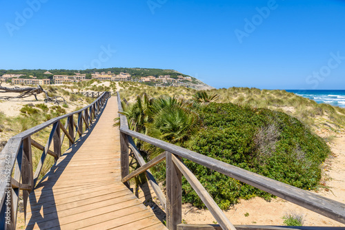 Foot bridge at Cala Mesquida - beautiful coast of island Mallorca, Spain © Simon Dannhauer