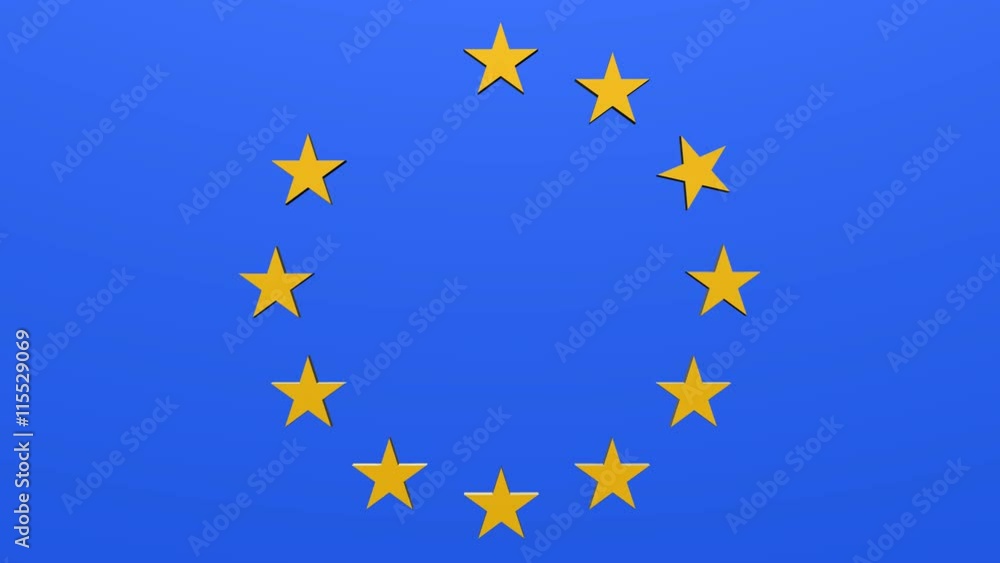 EU star flag break up animation following Brexit EU star flag break up animation following Brexit