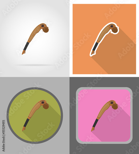 mace wild west flat icons vector illustration