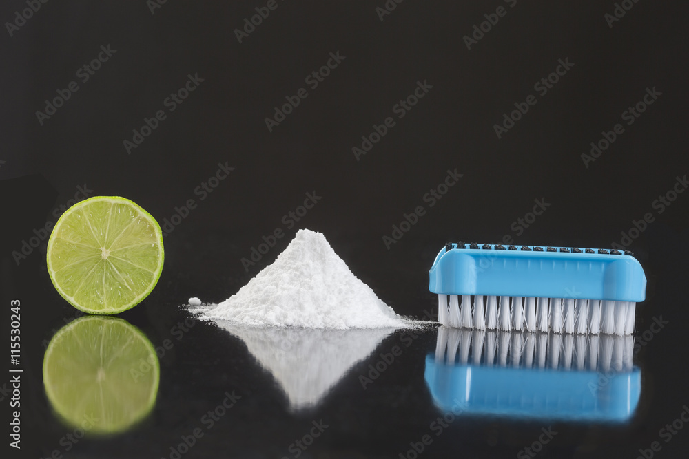 Natural cleaning tools lemon and sodium bicarbonate Natural cleaning tools lemon and sodium bicarbonate