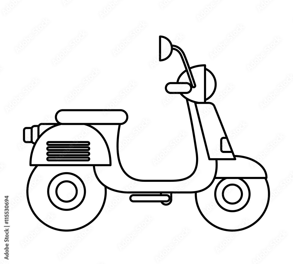 retro scooter isolated icon design retro scooter isolated icon design