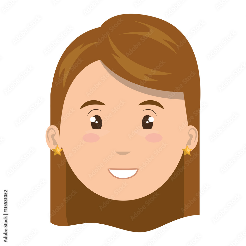 Fototapeta premium Young and beautiful woman cartoon face, vector illustration graphic design.
