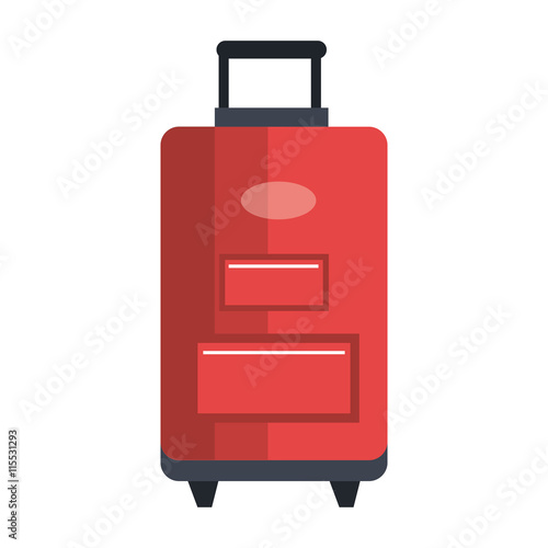 Suitcase bag travel isolated flat icon, vector illustration icon.