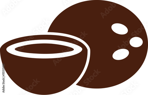 Coconut halved