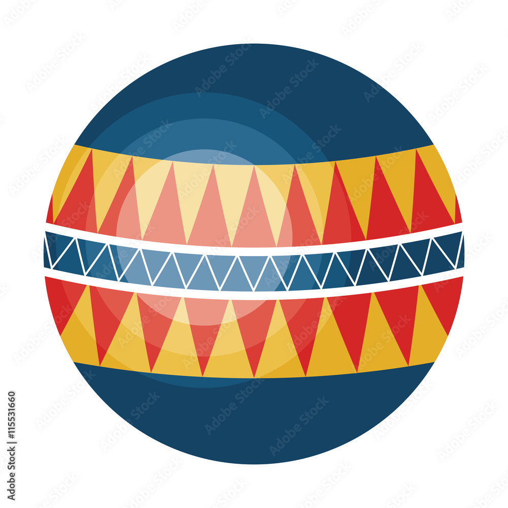Circus ball colorful isolated flat icon, vector illustration graphic