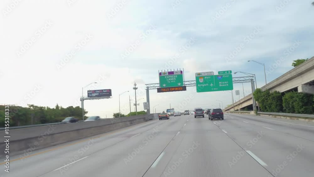 Driving on I95 in Miami Florida Driving on I95 in Miami Florida