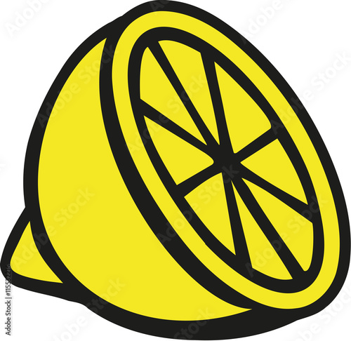 Half lemon cartoon style