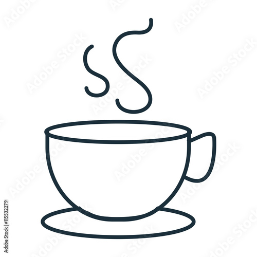 Delicious and fress coffee isolated flat icon, vector illustration graphic design.