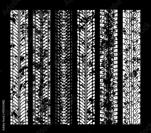 Tire tracks vector