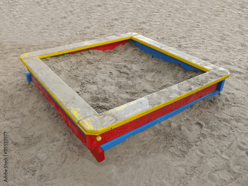 Children's sandbox in the yard