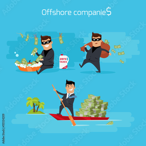 Set of Offshore Companies Concepts Illustration