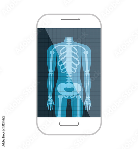 Medical healthcare xray exam isolated flat icon, vector illustration graphic design.