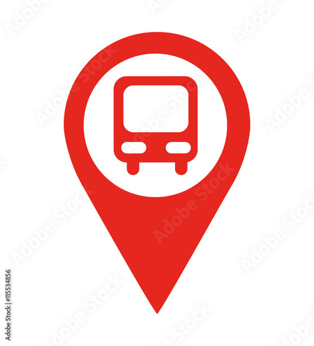 bus stop location pin  isolated icon design