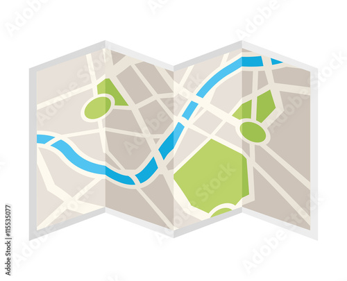 paper map isolated icon design
