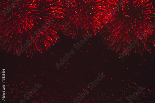 Red Fireworks on Particles background