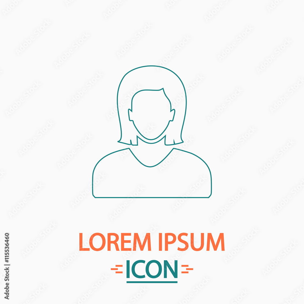 Female user computer symbol Female user computer symbol