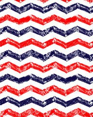Papier peint photo Chevron patrons Chevron grunge bleu rouge blanc  © natalyon