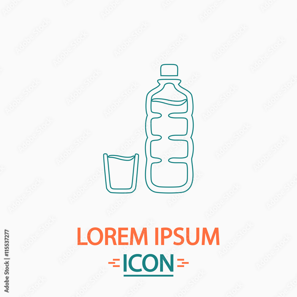 Plastic bottle computer symbol Plastic bottle computer symbol