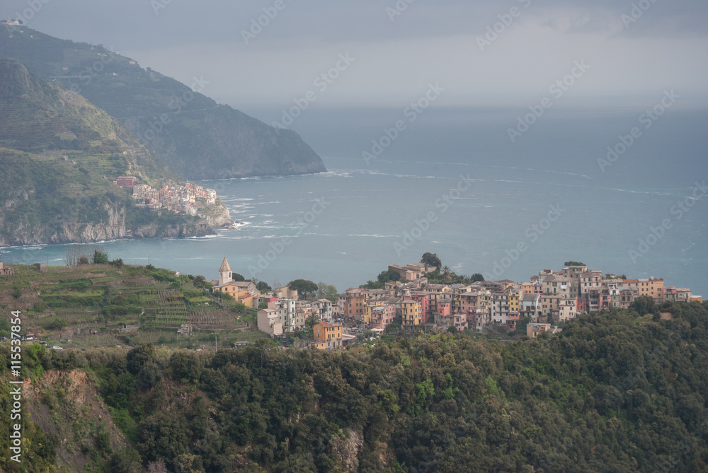 Coastline of Cinque Terre National Park in Liguria Italy