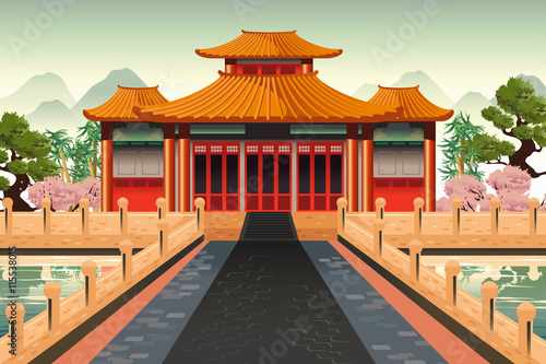 Chinese Temple Background