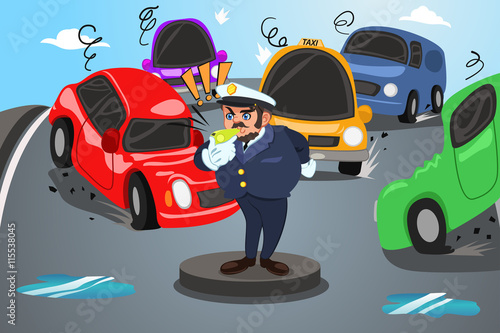Back to School PosterPoliceman Direct Traffic