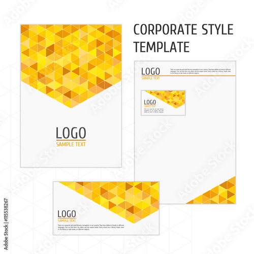 Corporate style template yellow triangles