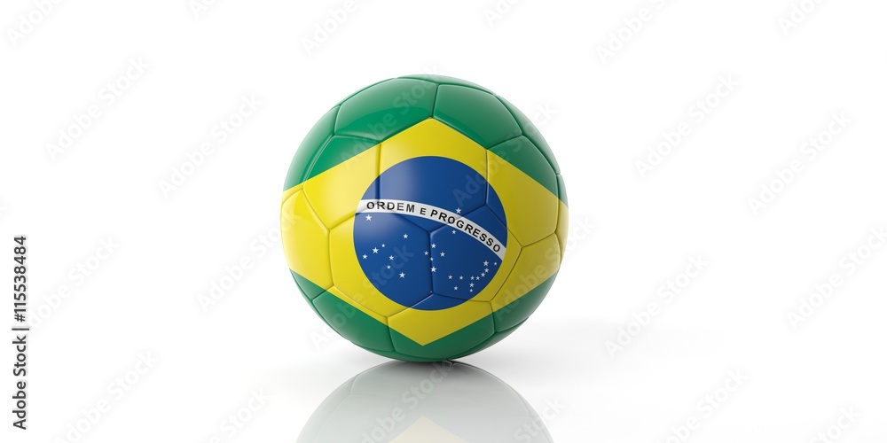 Brazil soccer football ball. 3d illustration