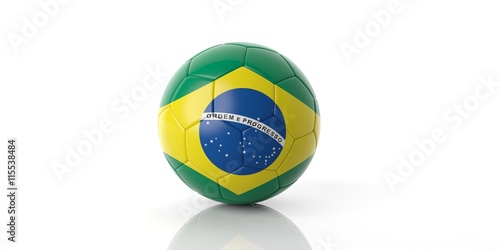 Brazil soccer football ball. 3d illustration