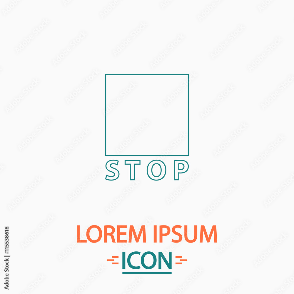 Stop button computer symbol Stop button computer symbol